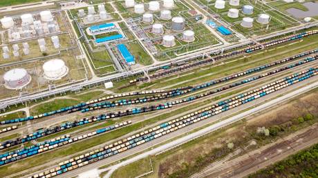 FILE PHOTO: Oil tanker cars near a refinery in Russia’s Krasnodar Region.